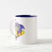 可愛お洒落いカラフルシャーク ツートーンマグカップ (正面左)