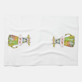 可愛お洒落いカラフル牛 キッチンタオル (横)