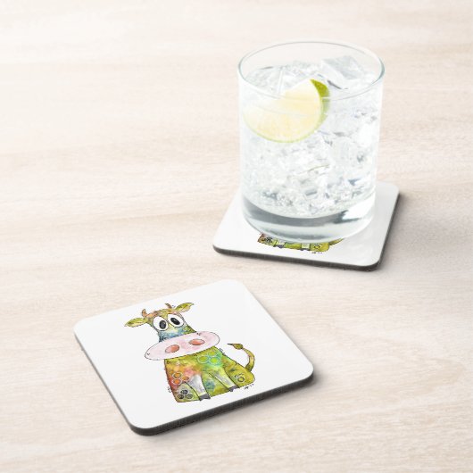 可愛お洒落いカラフル牛 コースター (右側)