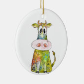 可愛お洒落いカラフル牛 セラミックオーナメント (右)