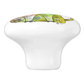 可愛お洒落いカラフル牛 セラミックノブ (側面)