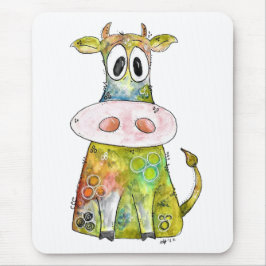 可愛お洒落いカラフル牛 マウスパッド