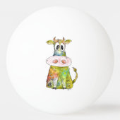 可愛お洒落いカラフル牛 卓球ボール (裏面)