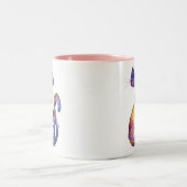可愛お洒落いカラフル猫 ツートーンマグカップ (中央)