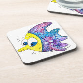 可愛お洒落いカラフル魚 コースター (左側)