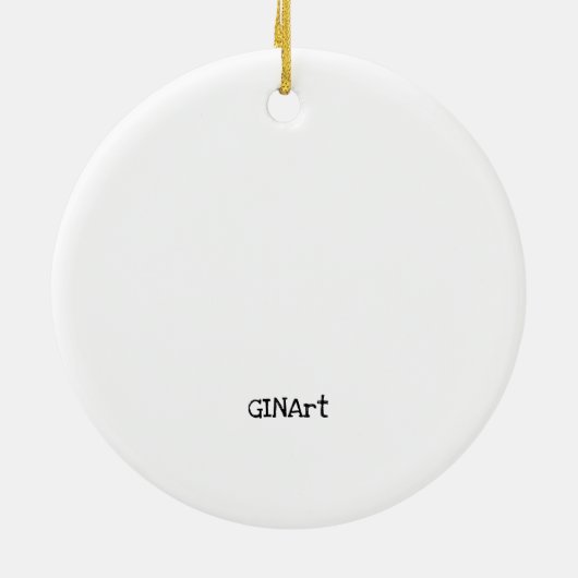 可愛お洒落いカラフル魚 セラミックオーナメント (裏面)