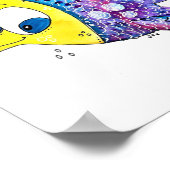 可愛お洒落いカラフル魚 ポスター (角)