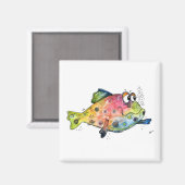 可愛お洒落いカラフル魚 マグネット (正面/裏面)