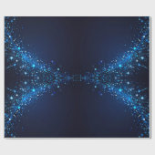 可愛お洒落いキラキラの深いブルー ラッピングペーパー (フラット)