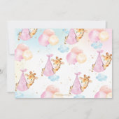 可愛お洒落いキリン風船赤ちゃんシャワー少女I 招待状 (裏面)