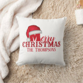 可愛お洒落いサンタクロースのクリスマスファミリー名 クッション (ブランケット)