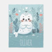 可愛お洒落いシールカップ フリースブランケット (正面)