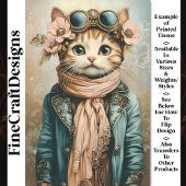 可愛お洒落いステームパンクキャット+スカーフBH2デクページ 薄葉紙