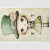 可愛お洒落いステームパンク人形、緑のAM1デコページ 薄葉紙 (正面)