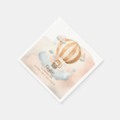 可愛お洒落いタイガー熱気球1st誕生日 スタンダードカクテルナプキン (角)