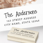 可愛お洒落いタイポグラフィ差出人住所 ラバースタンプ