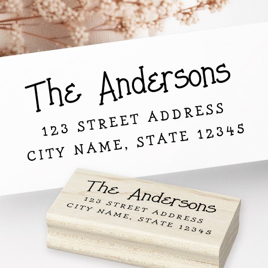 可愛お洒落いタイポグラフィ差出人住所 ラバースタンプ