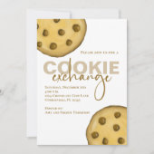 可愛お洒落いチョコストライプのートチップクッキーKitc 招待状 (正面)