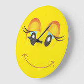 可愛お洒落いチークキレイ絵文字 ラージ壁時計 (傾斜)