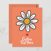 可愛お洒落いデイジーはがき – よくはしゃぐフローラアート ポストカード (正面/裏面)