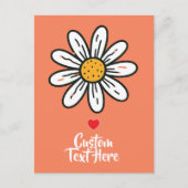 可愛お洒落いデイジーはがき – よくはしゃぐフローラアート ポストカード (正面)