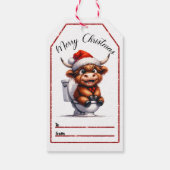 可愛お洒落いハイランド牛のクリスマスラベル ギフトタグ (裏面)