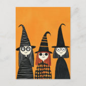 可愛お洒落いハロウィン不気味ウィッチ ポストカード (正面)