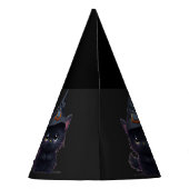 可愛お洒落いハロウィン黒猫 パーティーハット (裏面)