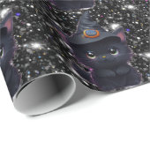 可愛お洒落いハロウィン黒猫 ラッピングペーパー (ロールコーナー)