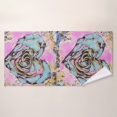 可愛お洒落いハートカラフルスケッチ バスタオル (バスタオル)