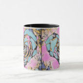 可愛お洒落いハートカラフルスケッチ マグカップ (中央)