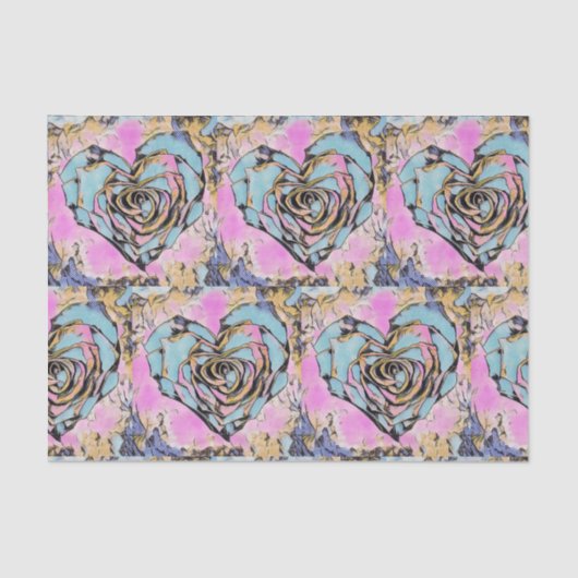 可愛お洒落いハートカラフルスケッチ 薄葉紙 (正面)