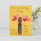 可愛お洒落いバルーントゥイーンま10代のたは女の子パーティー 招待状 (スタンド正面)