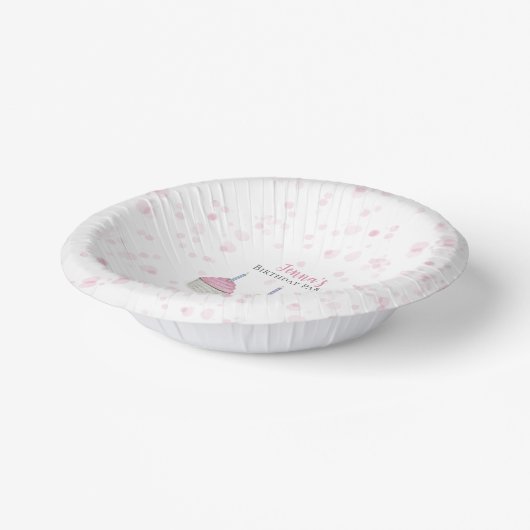 可愛お洒落いピガーリーンクの水彩入りカップケーキ ペーパーボウル (傾斜あり)