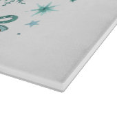 可愛お洒落いピンクとブルーのクリスマスエンジェル カッティングボード (角)