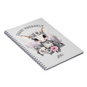 可愛お洒落いピンク「自分を信じる」リトルドラゴン ノートブック (右側)