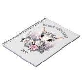 可愛お洒落いピンク「自分を信じる」リトルドラゴン ノートブック (左側)