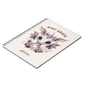 可愛お洒落いピンク「Stay Brave」リトルドラゴン ノートブック (左側)