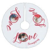 可愛お洒落いフォトラブタイポグラフィ書 ブラッシュドポリエステルツリースカート (正面)