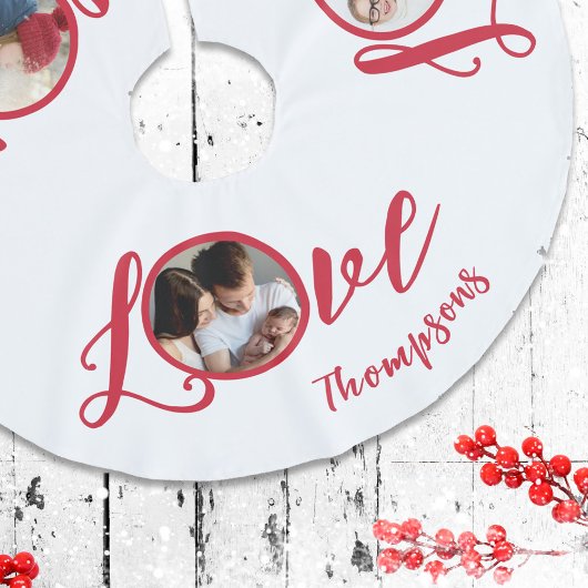 可愛お洒落いフォトラブタイポグラフィ書 ブラッシュドポリエステルツリースカート