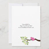 可愛お洒落いフクロウ結婚ズのお祝い 招待状 (裏面)