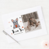 可愛お洒落いフランスのブルドッグありがとう写真 長方形シール (封筒)