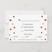 可愛お洒落いフランスのブルドッグ日付写真を保存 出欠カード (裏面)