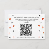 可愛お洒落いフランスのブルドッグQRコード写真 出欠カード (裏面)