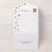 可愛お洒落いフランスのブ結婚ルドッグ オールインワン招待状 (外側)