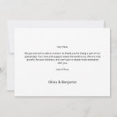 可愛お洒落いフランスのブ結婚ルドッグ サンキューカード (裏面)