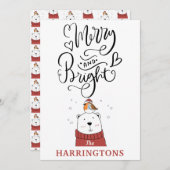 可愛お洒落いメリー明るい書道 シーズンカード (正面/裏面)