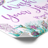 可愛お洒落い人魚が手洗い ポスター (角)