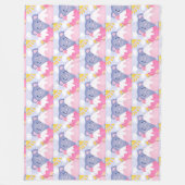 可愛お洒落い太陽に照らされた猫と冬の山 フリースブランケット (正面)