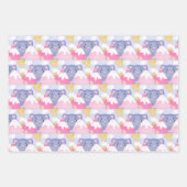 可愛お洒落い太陽に照らされた猫と冬の山 ラッピングペーパーシート (正面3)